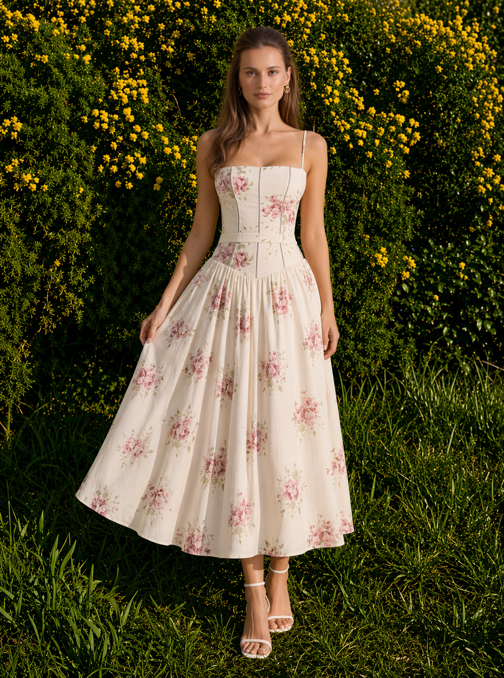 Jocelyn Floral Lace Midi Dress