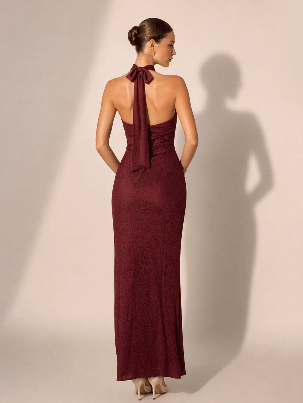 Cross Halter Sleeveless Maxi Dress
