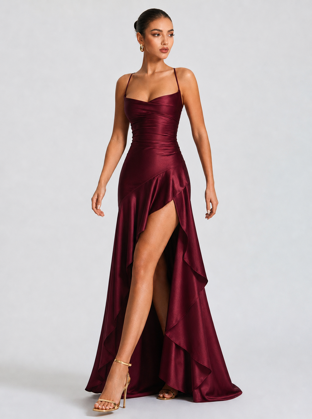 Abito Maxi Ruby Arricciato in Vita