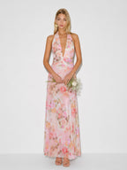 Serena Floral Halter Maxi Dress