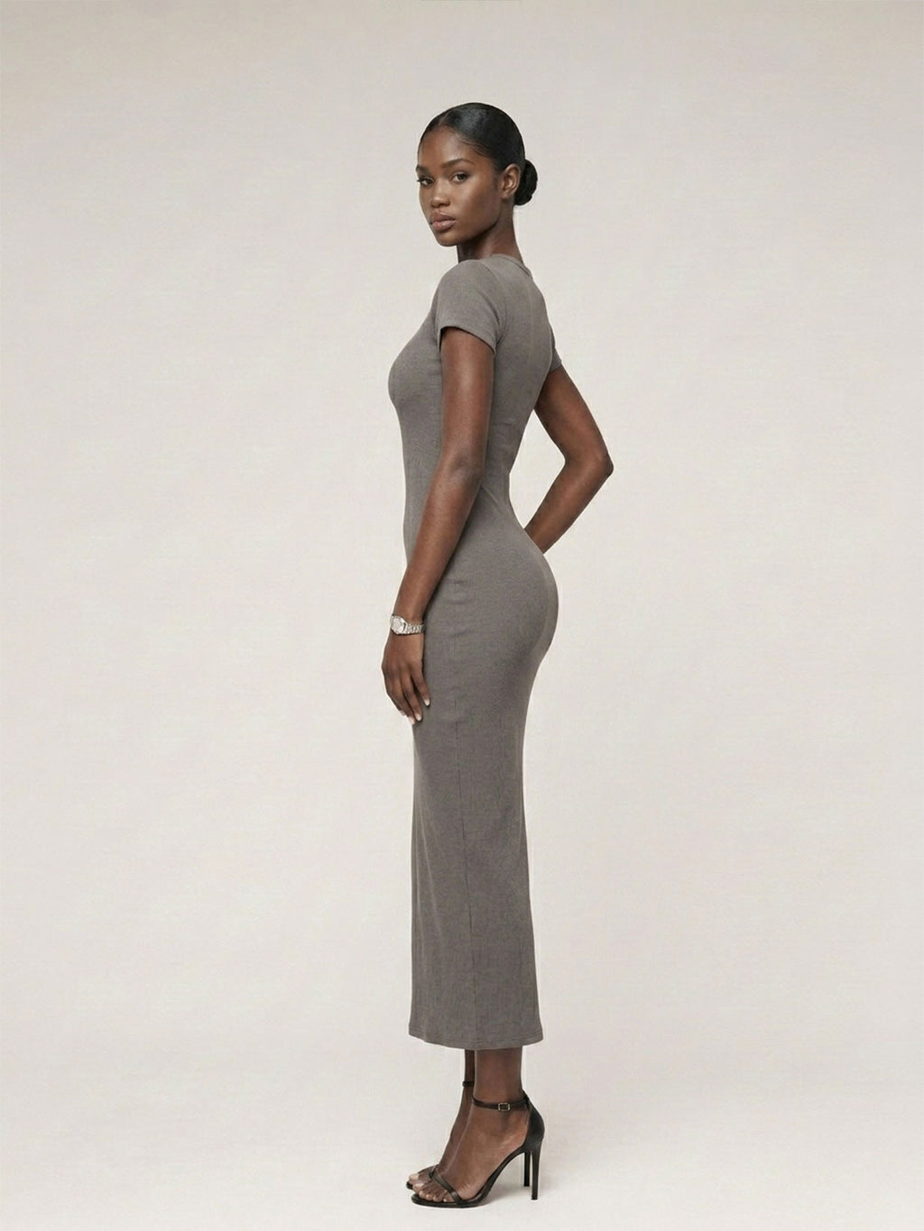 Renee Geripptes Midikleid