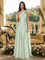 Zephrina Annelise scarf halter maxi dress in green