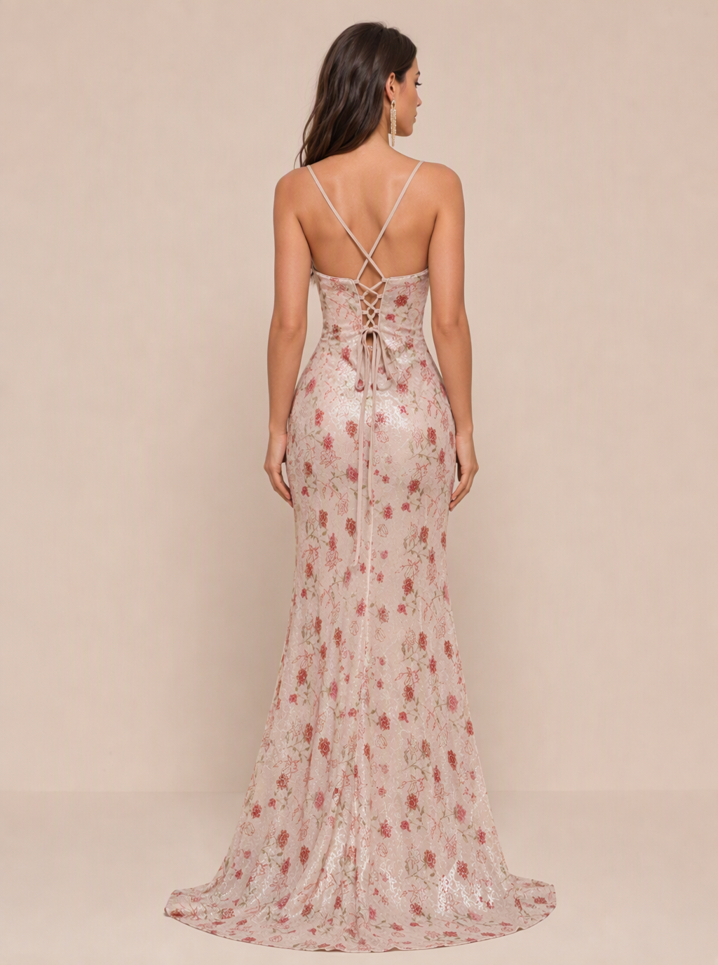 Zephrina Ottiliana floral embroidered maxi dress in pink