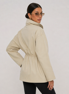 Zephrina Rowena drawstring utility jacket in light khaki