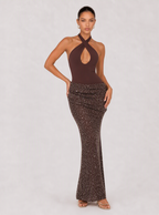Zephrina Uvelisse draped knit maxi dress