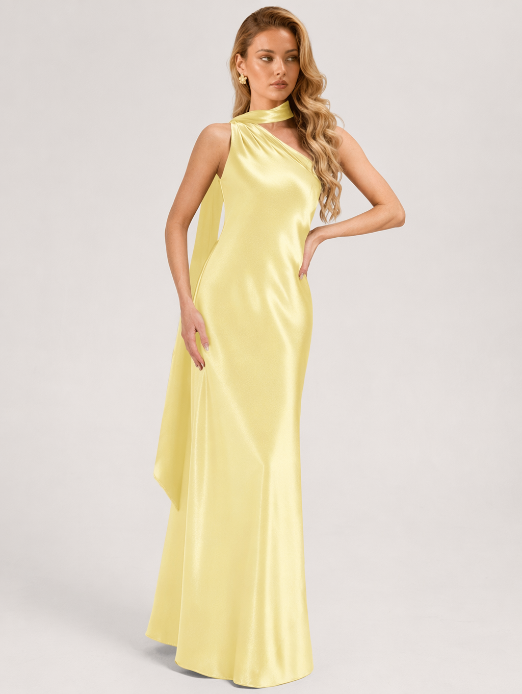One-Shoulder Evening Maxi Dress