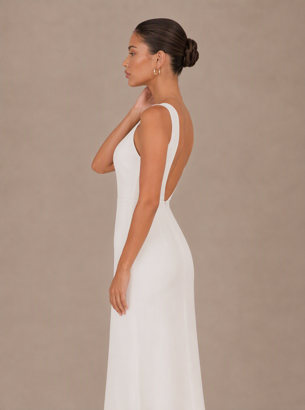 Zephrina Zorelia sleeveless slit maxi dress in white