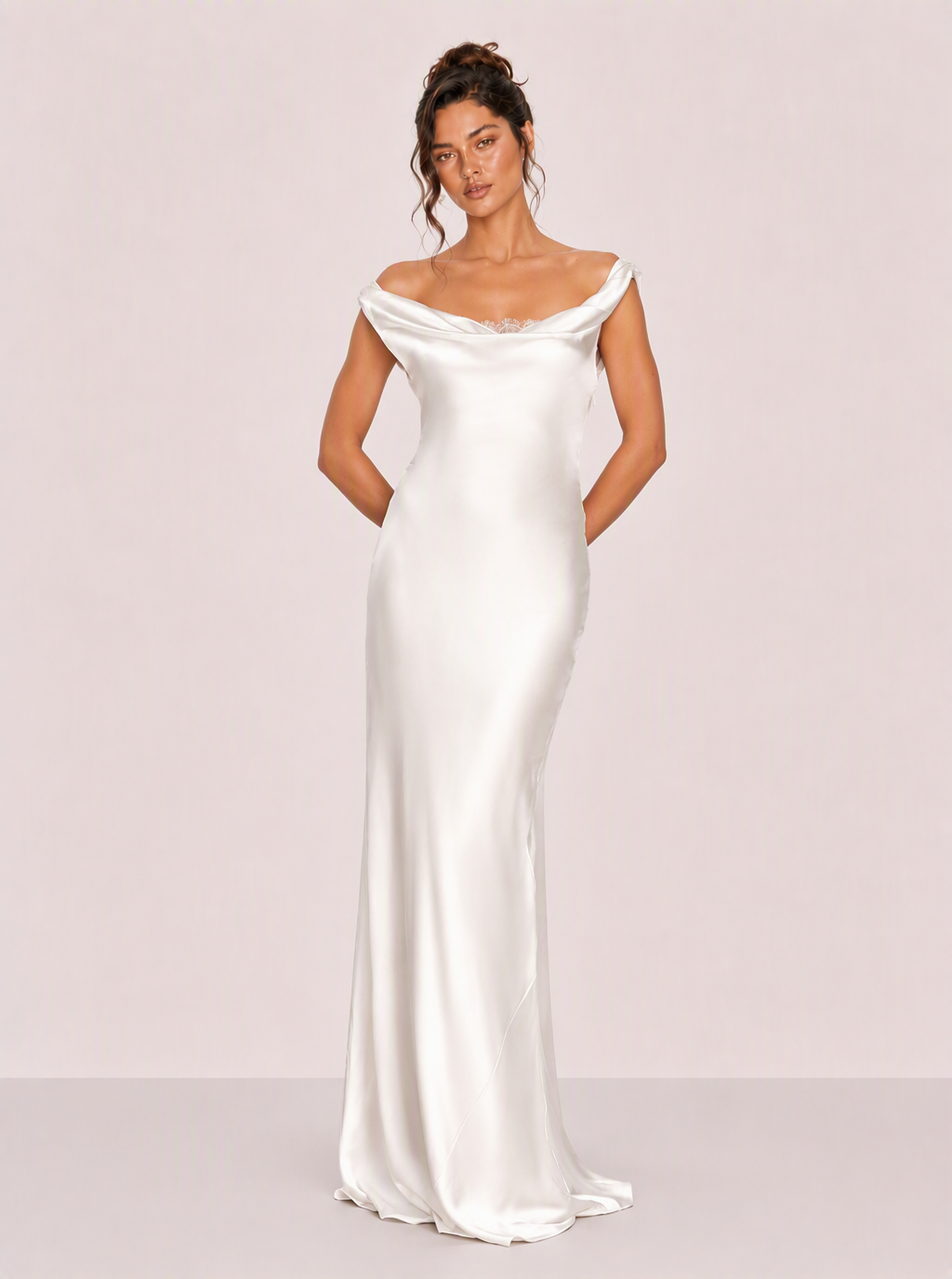 Zephrina Renata cowl satin maxi dress