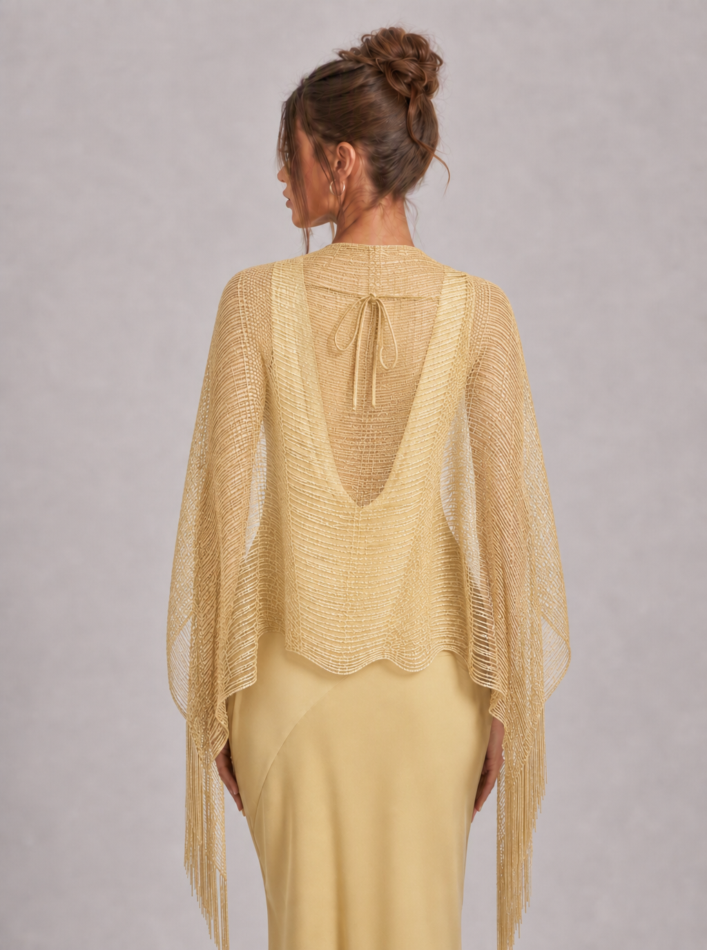 Zephrina Iolanthe long fringe shawl in black