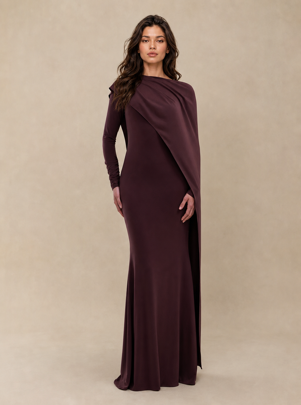 Zephrina Virelia one-shoulder draped maxi dress