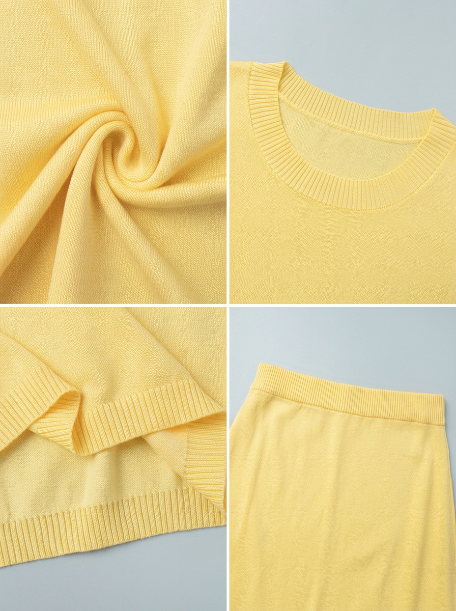 Zephrina Maelis knit maxi skirt set in yellow