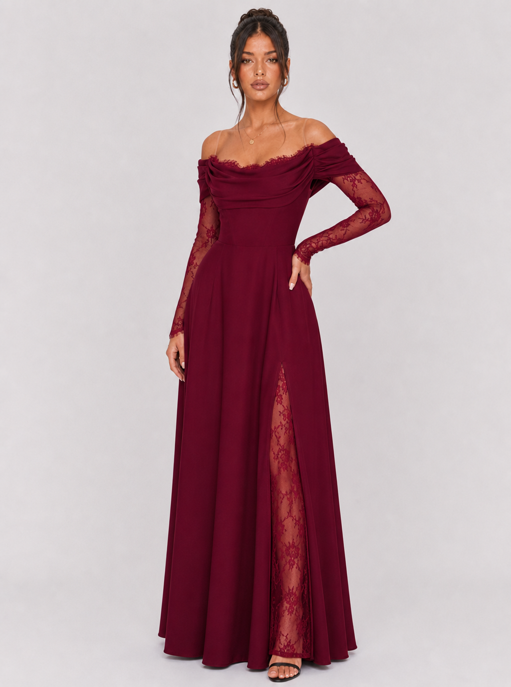 Zephrina Celestine lace sleeve maxi dress