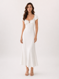 Lace-trimmed Midi Dress