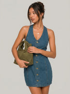 Mini-robe en jean foncé Winnie