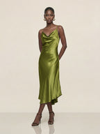 Maren drapiertes Cowl-Midikleid
