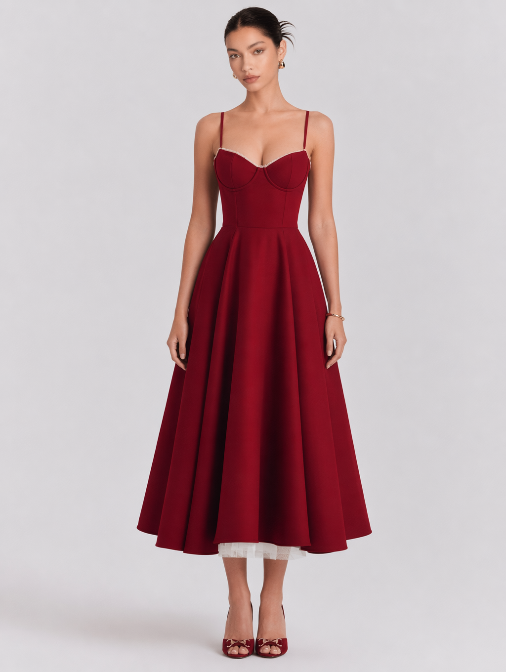 Bustier A-Line Midi Dress