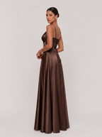 Zephrina Mirabel satin slip maxi dress