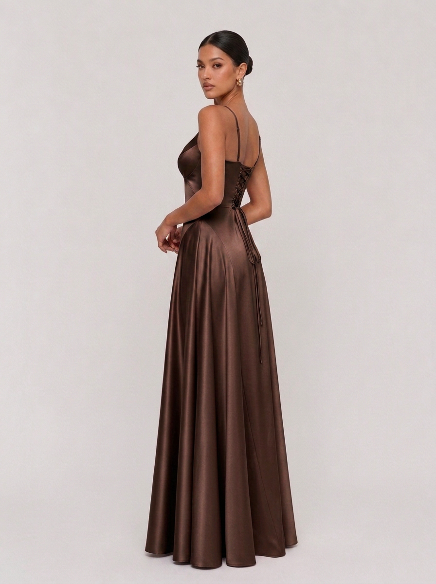 Zephrina Mirabel satin slip maxi dress