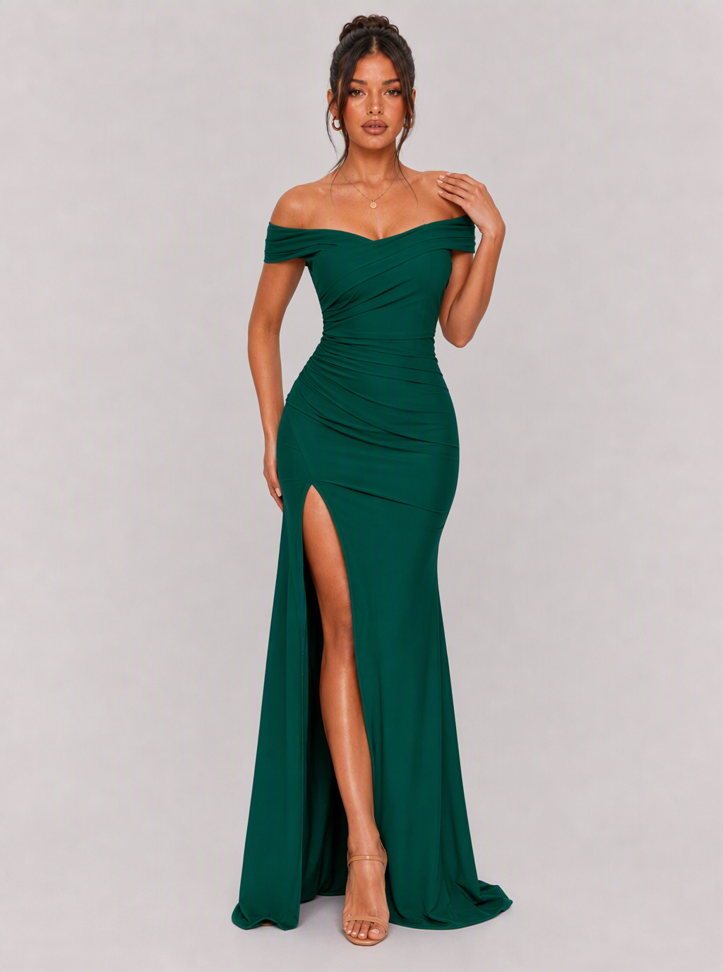 Melisande Off-Shoulder Slit Maxi Dress