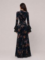 Zephrina Mavelle floral lace maxi dress in black