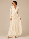 White Floral Lace Midi Dress