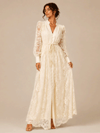 Nola Spitzen-Maxikleid in Creme