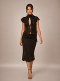 Zephrina Ravielle cutout skirt set