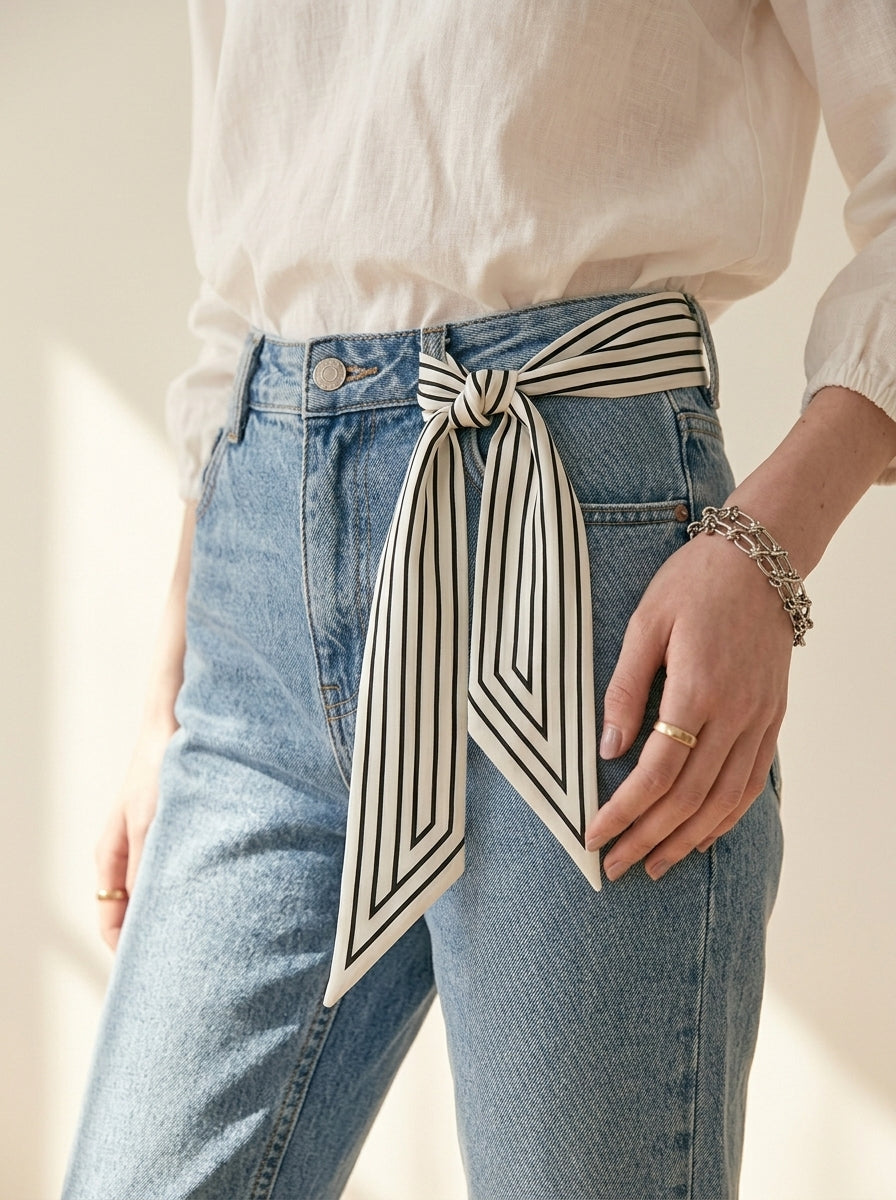 Vesper Stripe Skinny Scarf