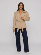 Zephrina Nadine belted trench coat in khaki