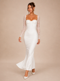 Zephrina Luminara lace midi dress in white