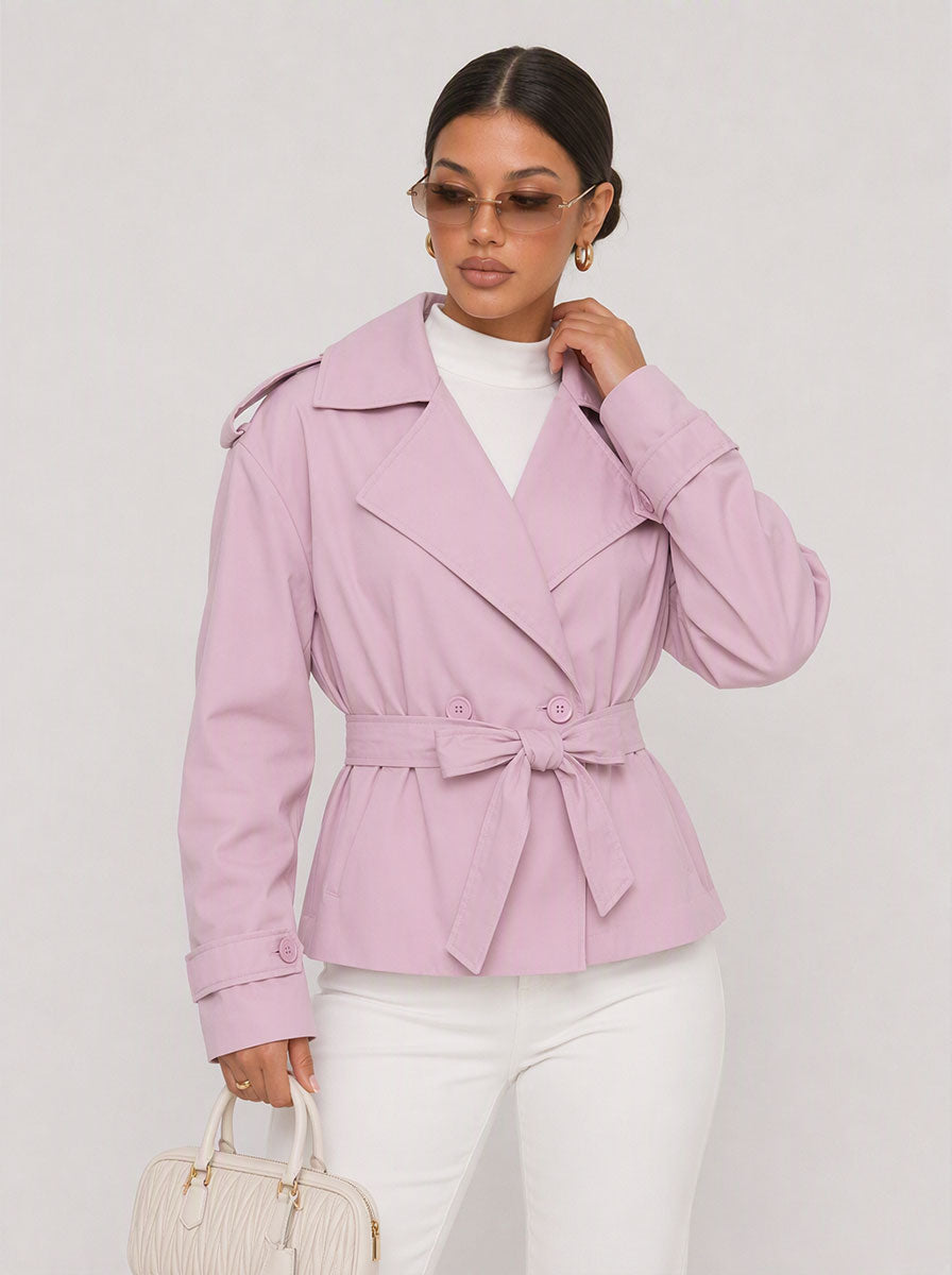 Zephrina Nadine belted trench coat in khaki