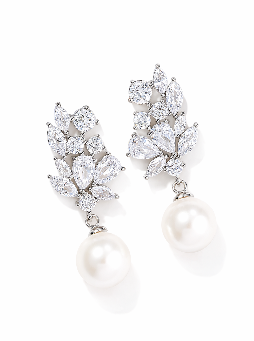 Mirelle Crystal Pearl Drop Earrings