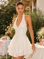 Ashley Lace Halter Mini Dress