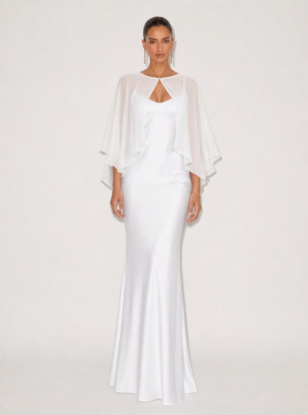 Marielle Satin Lace-Up Maxi Dress