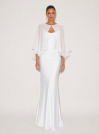 Marielle Satin Lace-Up Maxi Dress