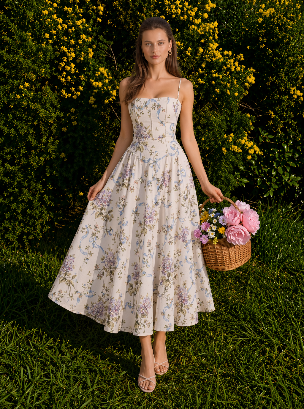 Jocelyn Floral Lace Midi Dress