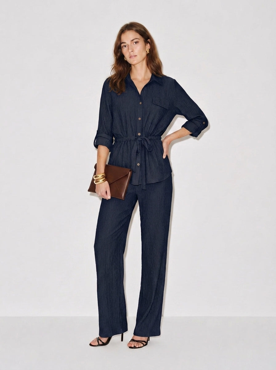 Maren Textured Shirt Pant Set