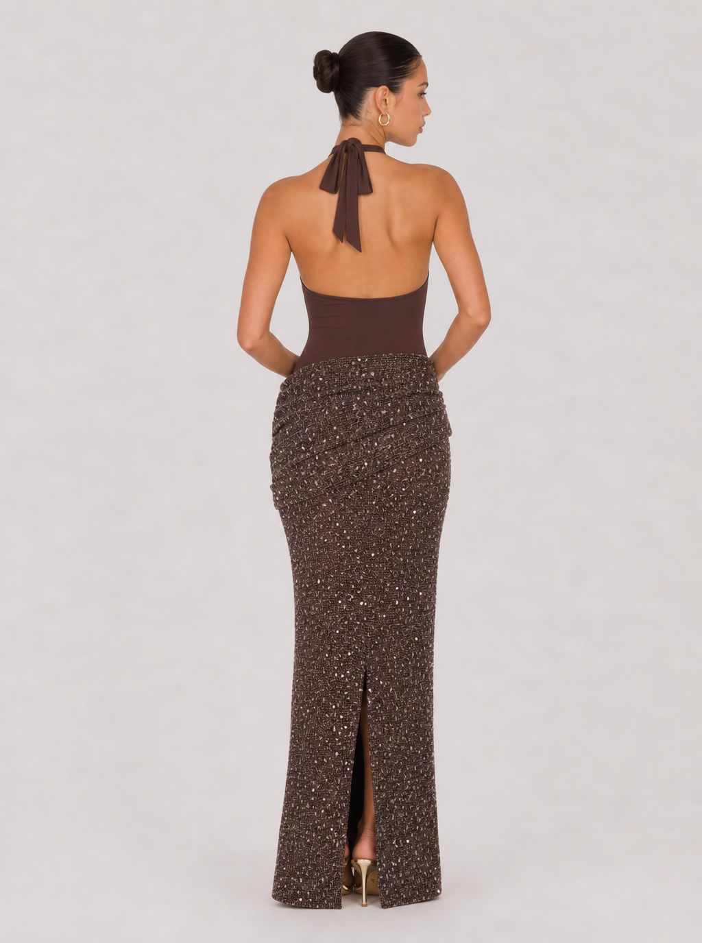 Zephrina Uvelisse draped knit maxi dress