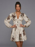 Zephrina Briselle floral satin mini dress