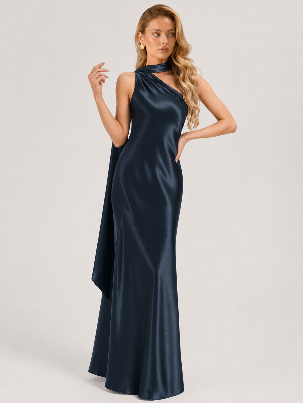 One-Shoulder Evening Maxi Dress