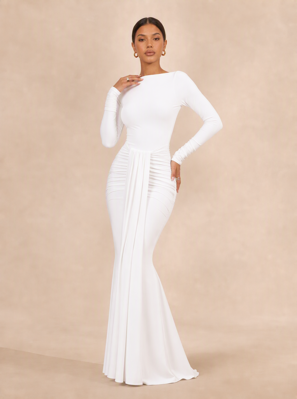 Zephrina Maelis ruched knit maxi dress
