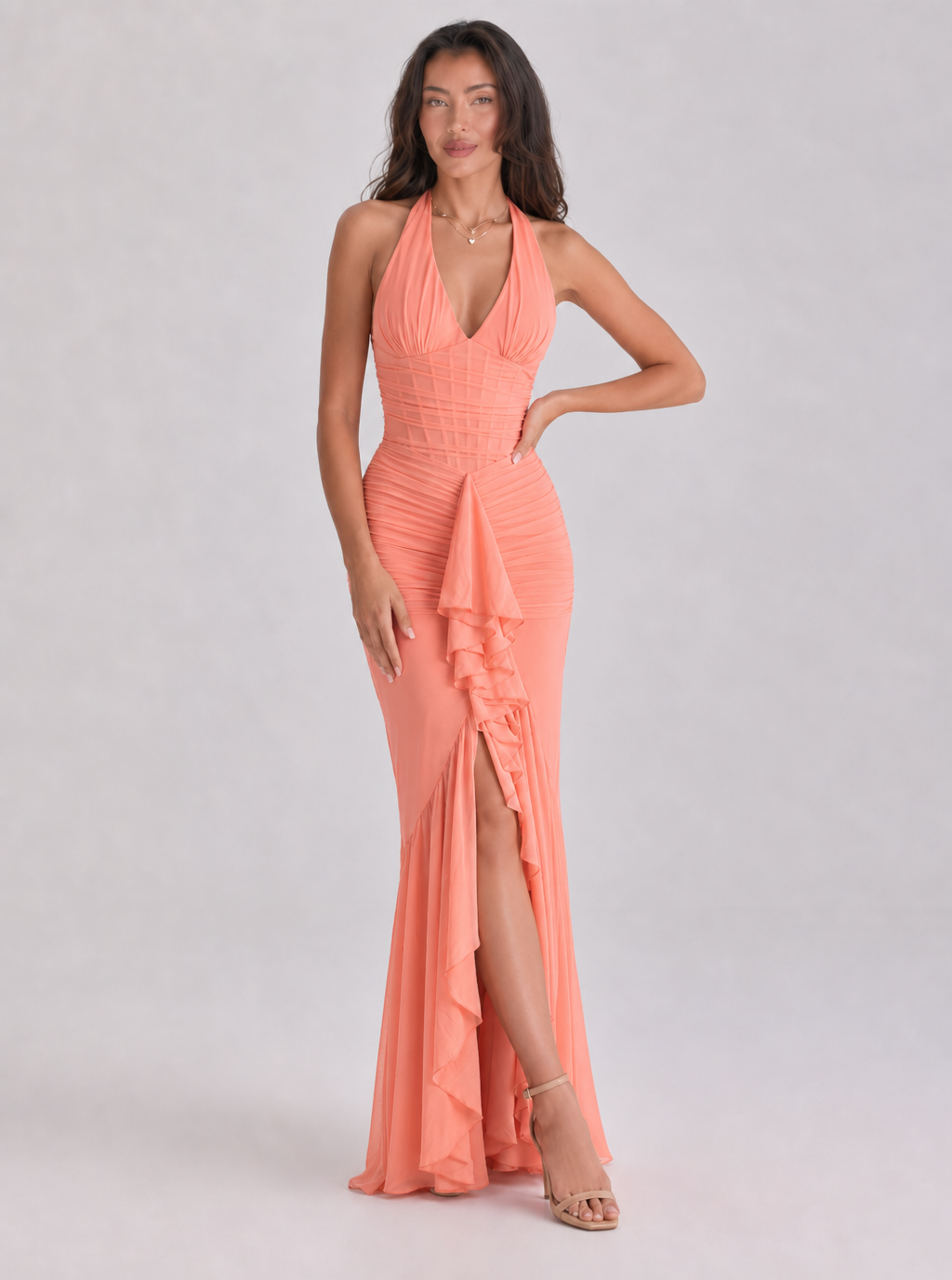 Robe longue Marissa sirène en maille