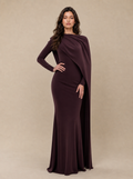 Zephrina Virelia one-shoulder draped maxi dress