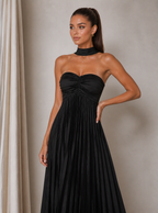 Zephrina Perrine pleated scarf maxi dress
