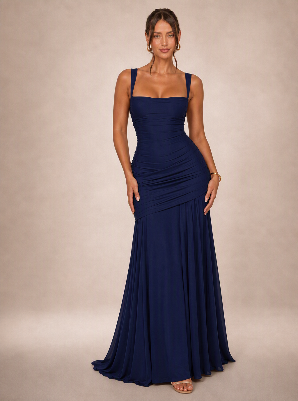 Zephrina Hyacinthe ruched knit maxi dress