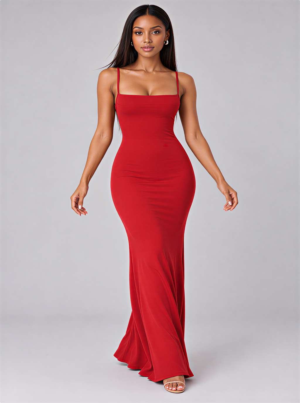 Rosalina Square-Neck Maxi Dress