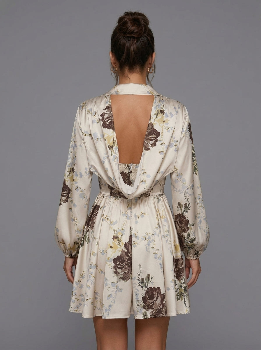 Zephrina Briselle floral satin mini dress