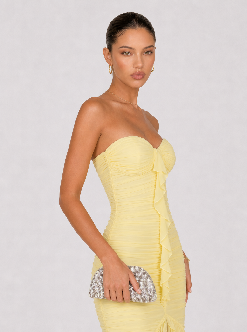 Zephrina Heloise strapless mesh maxi dress