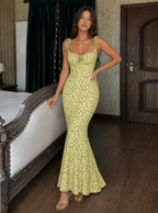 Clarissa Ditsy Floral Tie Strap Midi Dress
