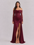 Zephrina Isadora off-shoulder corset lace maxi dress in black
